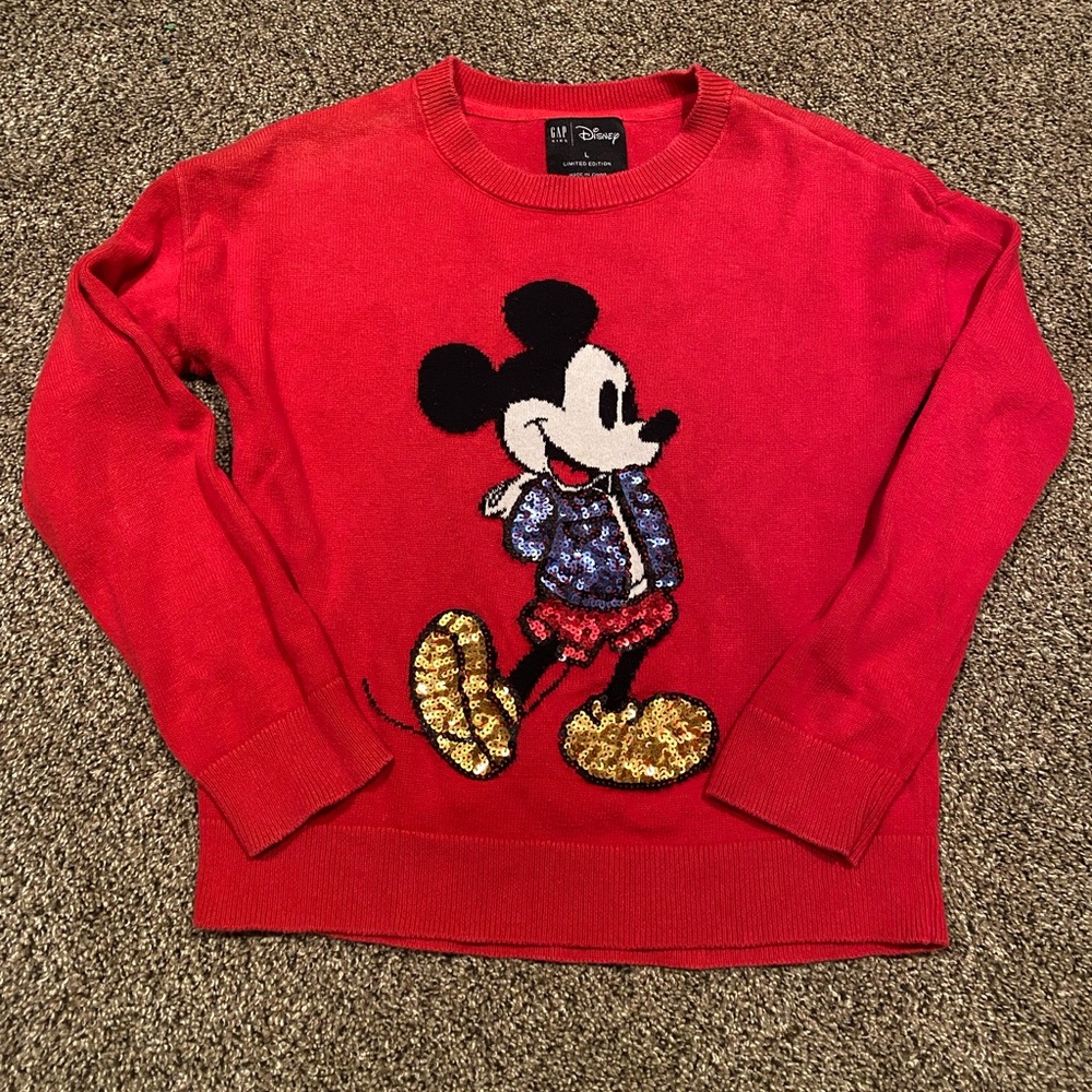 Girl’s Size Large Sequin Mickey Mouse Sweater